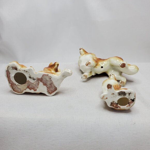 Vtg Mini Collie Dog Figurine Set Of 3 Ceramic Hand painted Collectibles **READ** - Picture 7 of 9